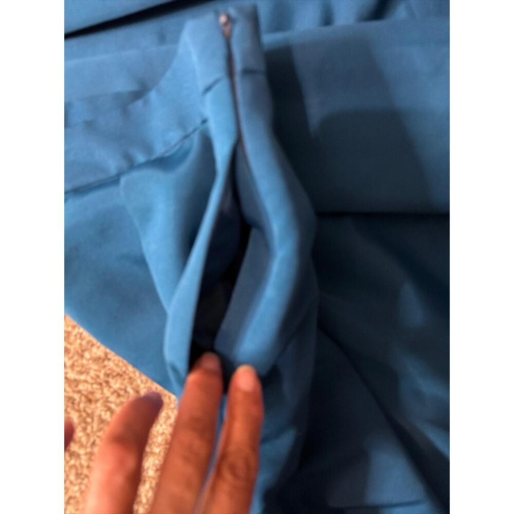 New York and Company EUC teal pleated circle skirt 10 2312 - Picture 4 of 5